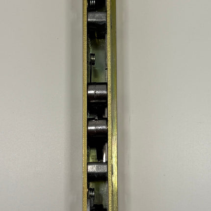 Part Number C1035 Amesbury Truth Gemini II  PD Dual Action Mortise Lock with Flat face plate back view of part on a white background 