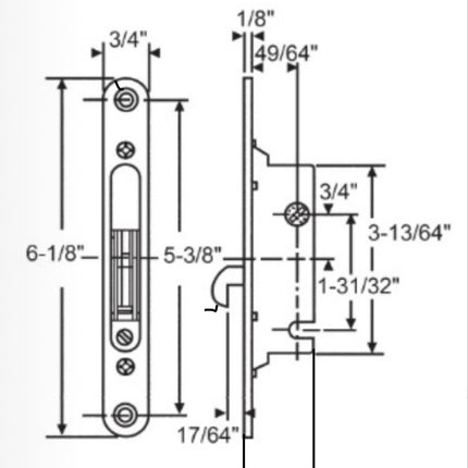 518 Surface Mount Single Point Mortise Lock