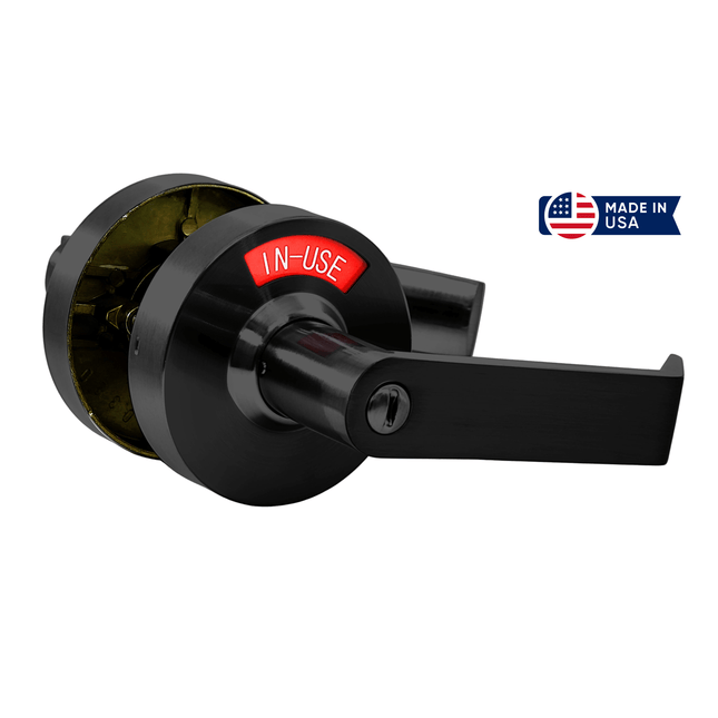 Privacy Door Lock with Occupancy Indicator in Matte Black