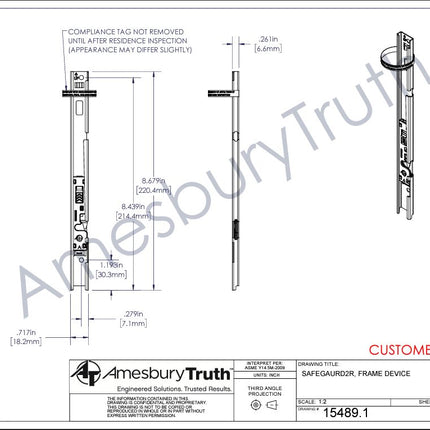 S1015 -Amesbury Truth Residential SafeGard 2R Window Operating Control Device (WOCD) For Casement Windows