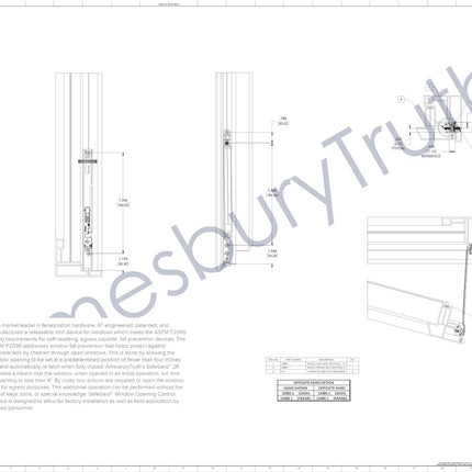 S1015 -Amesbury Truth Residential SafeGard 2R Window Operating Control Device (WOCD) For Casement Windows