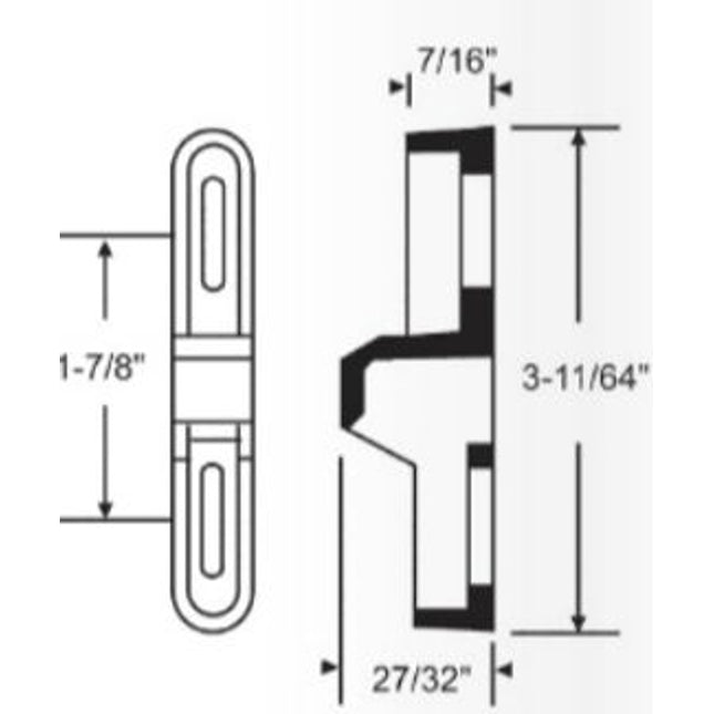 S3028 Traco Keeper 1-7/8in Avg Screw Hole