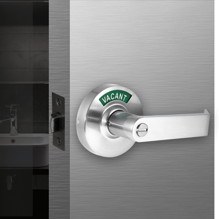 ADA Door Lock with Indicator in Satin Chrome - Right-Handed Vacant occupied sign 