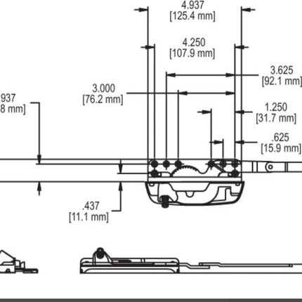 S1071 Amesbury Truth Casement Low Profile Sill Mounted Dyad Split Arm Operator