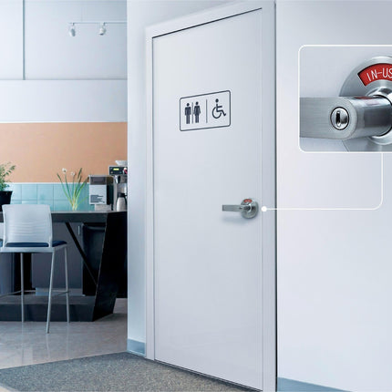 ADA Door Lock with Indicator in Satin Chrome - Right-Handed
