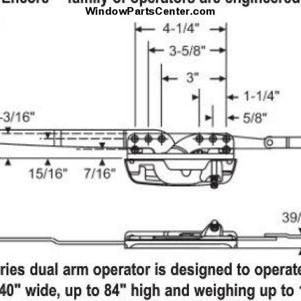 101 Amesbury Truth Maxim Dlx Casement Dual Arm Sill Mount Operator Window Parts