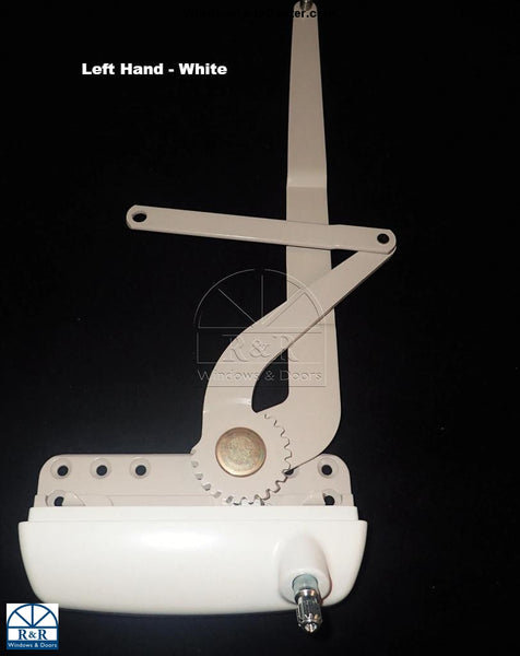 Truth Hardware Maxim Awning Window Operator – White, Die Cast Body, 12-Inch Arms (Crank Sold Separately)