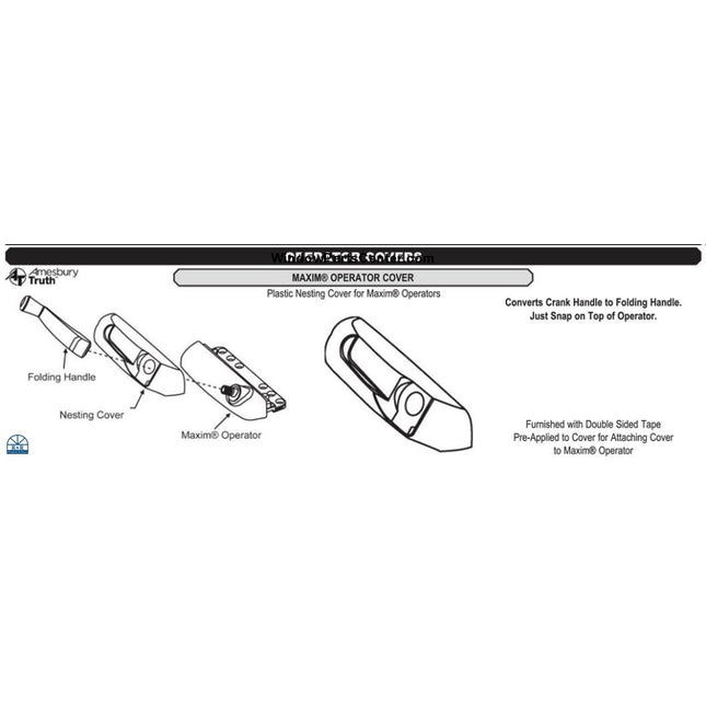 101-Cover - Cover For Amesbury Truth Maxim Operator Casement Window Parts