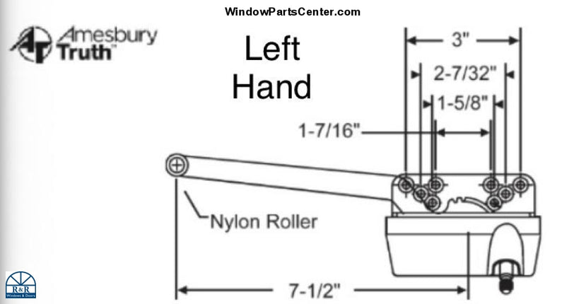 109 Operator -Short Arm (7 1/2) Casement Window Parts