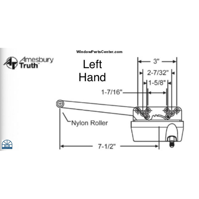 109 Operator -Short Arm (7 1/2) Casement Window Parts