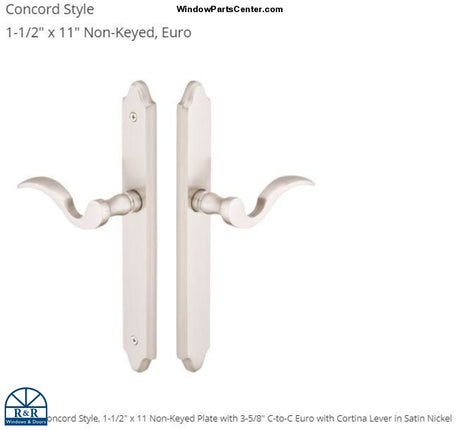 1172 EMTEK MULTI POINT LOCK TRIM DOOR CONFIG 1 American Cylinder Hub Below Handle 3 5/8 inch CTC Atrium®, G-U®, KML by Andersen®, Andersen® Marvin Integrity®, Paddock Lockmaster™, Superior®