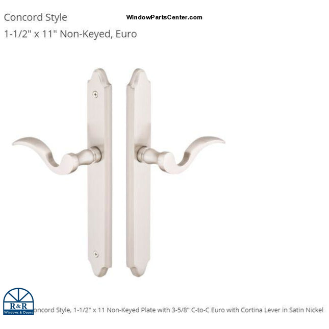 1172 EMTEK MULTI POINT LOCK TRIM DOOR CONFIG 1 American Cylinder Hub Below Handle 3 5/8 inch CTC Atrium®, G-U®, KML by Andersen®, Andersen® Marvin Integrity®, Paddock Lockmaster™, Superior®