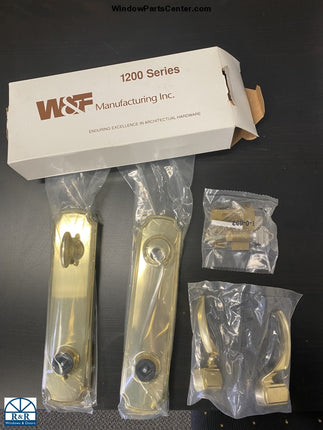 W&F 1200 Series Handle Set 5 1/2 Inch Center to Center Bore Handle Set - AS ISW&F 1200 Series Handle Set 5 1/2 Inch Center to Center Bore Handle Set - AS IS Stamped on back: Patented Number: PAT # 4,671,089 P/N1200-74