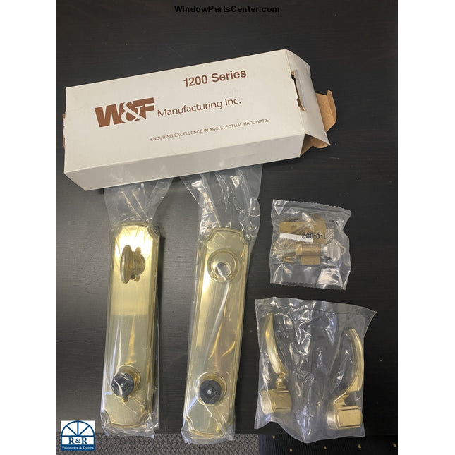W&F 1200 Series Handle Set 5 1/2 Inch Center to Center Bore Handle Set - AS ISW&F 1200 Series Handle Set 5 1/2 Inch Center to Center Bore Handle Set - AS IS Stamped on back: Patented Number: PAT # 4,671,089 P/N1200-74