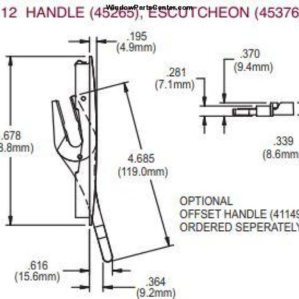 129 Amesbury Truth Mirage Lever Lock & Escutcheon Kit Casement Window Parts  MIRAGE® CONCEALED MULTI-POINT LOCKING SYSTEM