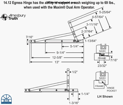 Amesbury Truth Egress Hinge Kit 