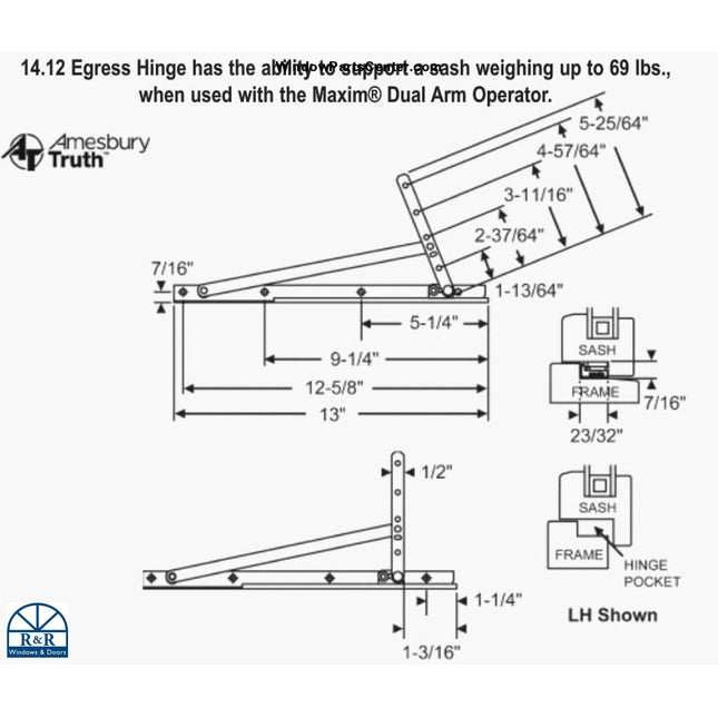 Amesbury Truth Egress Hinge Kit 