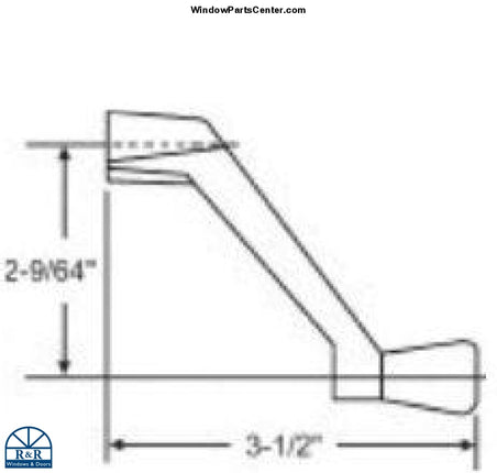 Replacement 3 1/2" Window Roto Operator Crank Handle for Amesbury Truth with 11/32" Spline Operators Known part # 139, 37-137