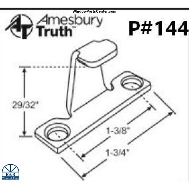 Amesbury Truth Window Sash Keeper for Window Lock Part Number 144, 50-435. Color E-Gard Finish