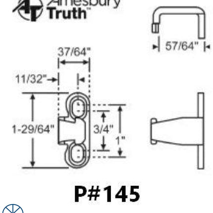 Amesbury Truth Small Sash Keeper Pack - For Window Lock Part Number 145, 50-890