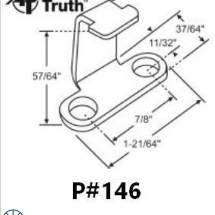 146 Amesbury Truth  Sash Keeper Pack - For Window Lock. Part number 143, 50-413, 50-759, 50-739