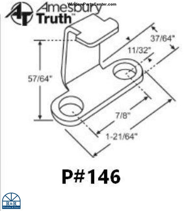 146 Amesbury Truth  Sash Keeper Pack - For Window Lock. Part number 143, 50-413, 50-759, 50-739