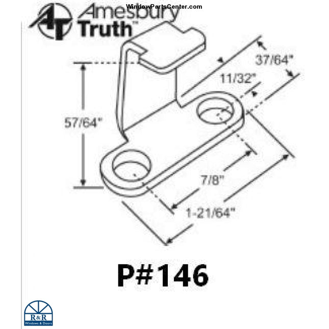 146 Amesbury Truth  Sash Keeper Pack - For Window Lock. Part number 143, 50-413, 50-759, 50-739