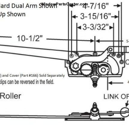 Dual Arm EntryGard Truth Casement window Operator.Known Part Numbers: 20910, L30941, 40853, U.S. PAT. 4,241,541 - CAN. PAT. 350,432 - PAT. 1982 , 31538, 40754, 45179, 40753, 31538A, 20810A