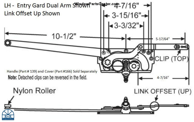 Dual Arm EntryGard Truth Casement window Operator.Known Part Numbers: 20910, L30941, 40853, U.S. PAT. 4,241,541 - CAN. PAT. 350,432 - PAT. 1982 , 31538, 40754, 45179, 40753, 31538A, 20810A