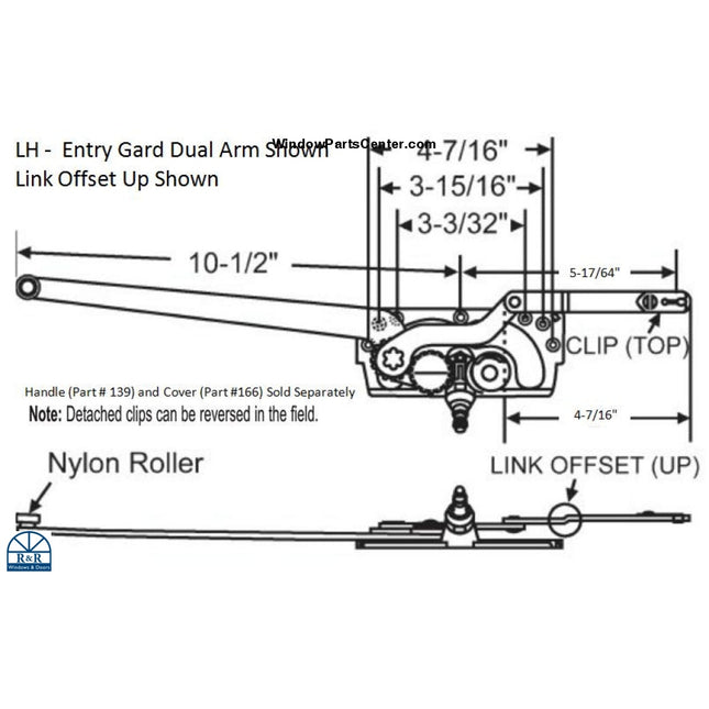 Dual Arm EntryGard Truth Casement window Operator.Known Part Numbers: 20910, L30941, 40853, U.S. PAT. 4,241,541 - CAN. PAT. 350,432 - PAT. 1982 , 31538, 40754, 45179, 40753, 31538A, 20810A
