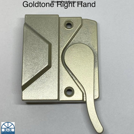179 Sash Lock - Curved Handle Goldtone / Right Casement Window Parts