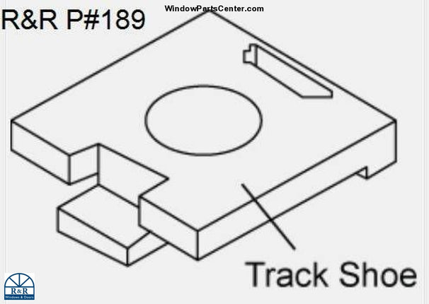 Casement Track Shoe - 189 - Black Plastic