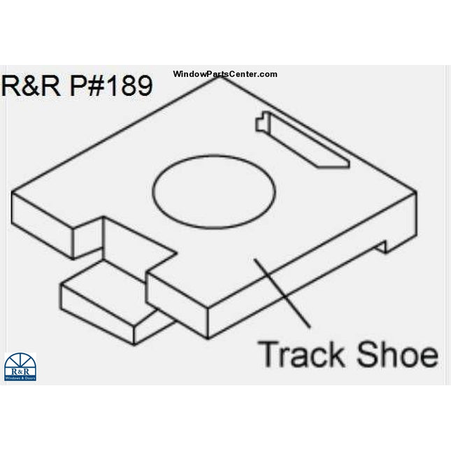 Casement Track Shoe - 189 - Black Plastic