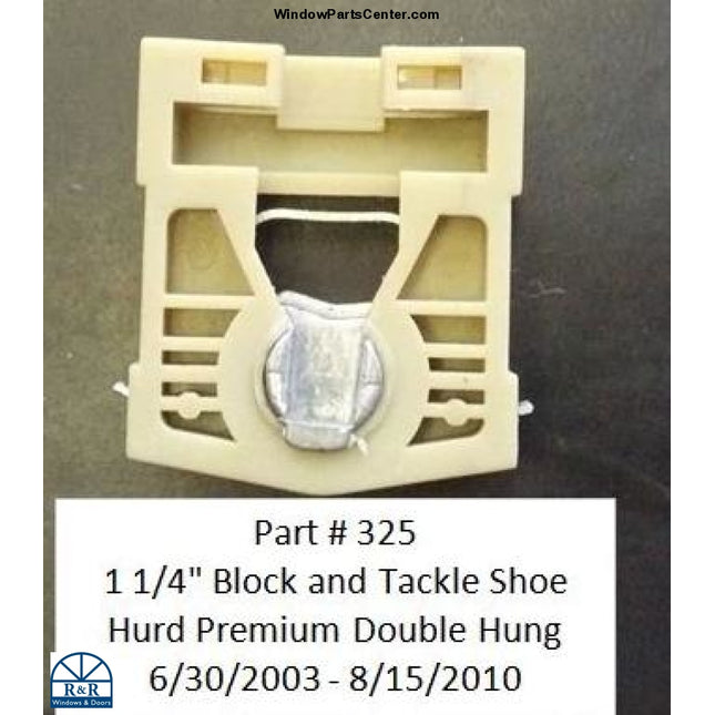 325 1 1/4 Block And Tackle Shoe Pack Double Hung Omega Lock Pivot Shoe 1 1/4 Inch Block and Tackle Shoe