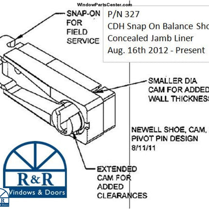 nap On Balance Shoe Pack for Concealed Jambliner Double Hung Window Part