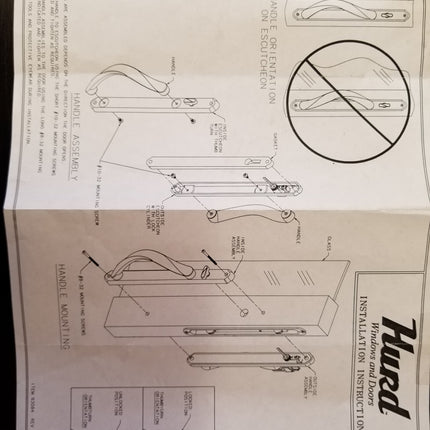 501-005 Sliding Patio Door Replacement Interior Faceplate- Amesbury Truth- Hurd Door Handle