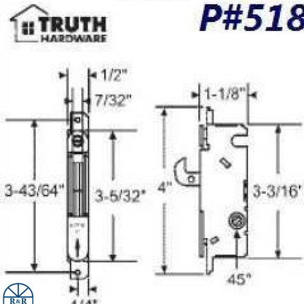 518 Amesbury Truth Recessed Mortise Lock Sliding Patio Doors