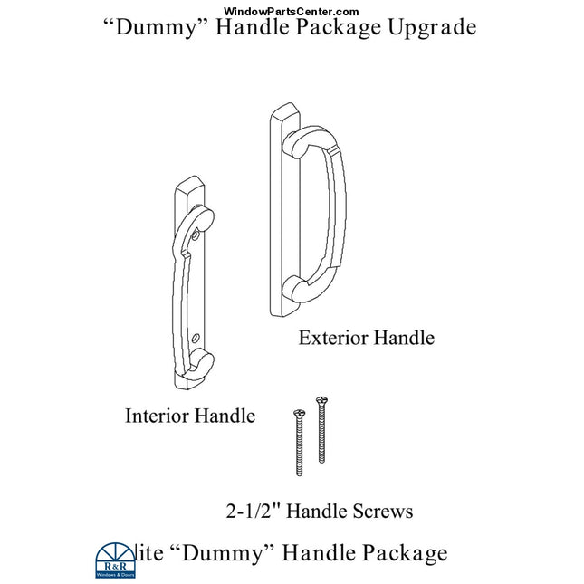 522-085474 Ches Elitec Dummy Bright Chrome Handleset- Hurd Sliding Patio Door Handle Set Set-