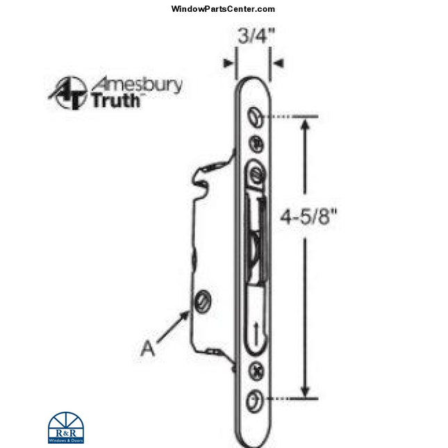 523 - Amesbury Truth Single Point Mortise Lock Box For Sliding Patio Doors Dooor