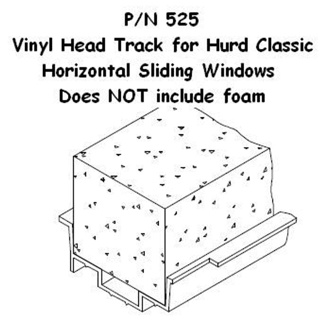 525 - Vinyl Head Track For Classic Hurd Horizontal Slider