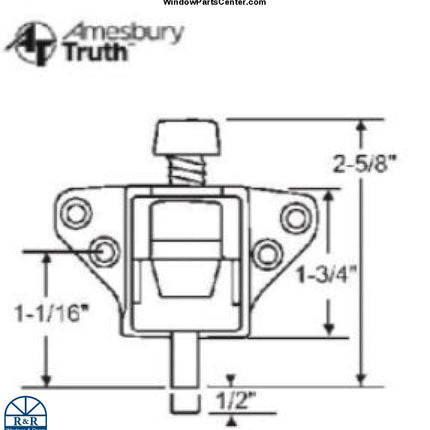 540-A Secondary Patio Door Limiter Foot Bolt Sliding Doors White / Keeper 20824