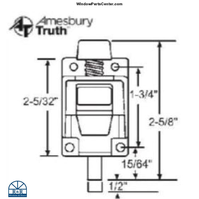 540-B Secondary Patio Door Limiter 41.13 Foot Bolt Sliding Doors