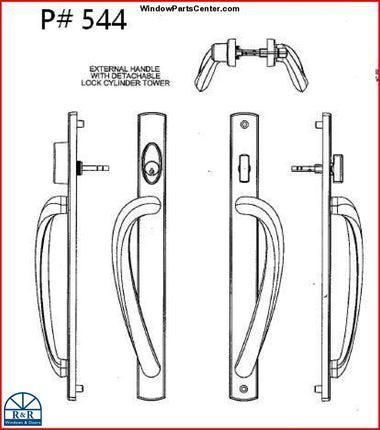 544 -Amesburytruth Signature Style Handle Set Two Point Locking For Sliding Patio Door