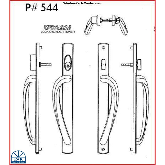 544 -Amesburytruth Signature Style Handle Set Two Point Locking For Sliding Patio Door