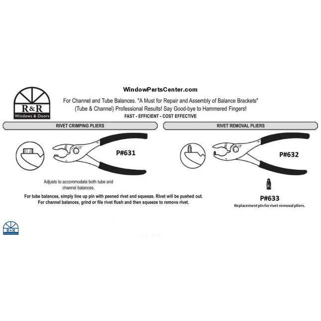 631 - Rivit Crimping Pliers Used for Channel and Tube Balances Repair
