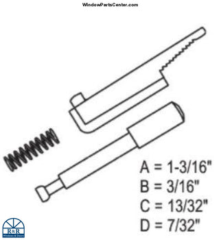 705 - Vinyl Window Screen Pins - Cap, Spring and Plunger- 7/32 inch Pl ...