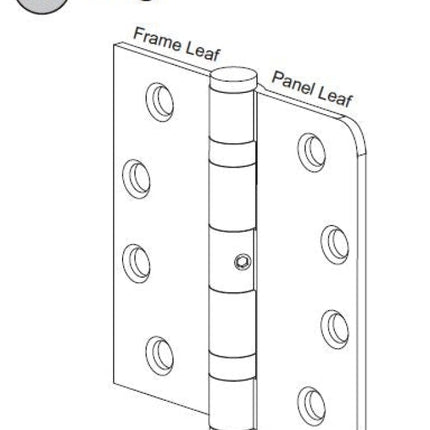 802 - 099835 Outswing Door Hinges 4 Inch Hinges. 1 Leaf Square And With Radius. Swinging Patio Doors