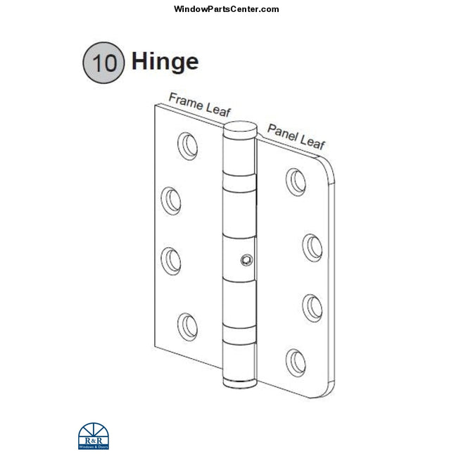 802 - 099835 Outswing Door Hinges 4 Inch Hinges. 1 Leaf Square And With Radius. Swinging Patio Doors