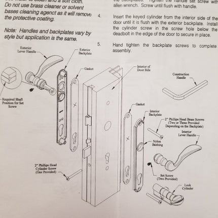 805-010 - Gasket Hoppe Door Handle Set Hurd Swinging