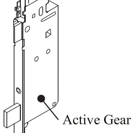 810 - Hoppe 3-Point Gear Box And Extension Pin/roller Flipper/tongue Style (For Hurd Doors 2005